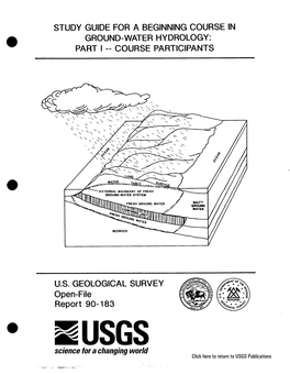 Study Guide for a Beginnin-G Course in Ground-Water Hydrology: Part I -- Course Participants