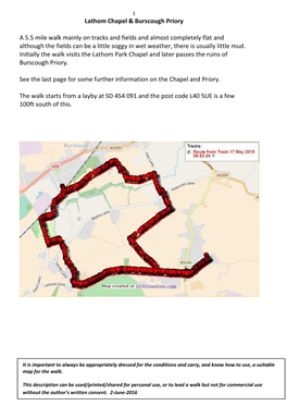 Lathom Chapel & Burscough Priory a 5.5 Mile Walk Mainly on Tracks And
