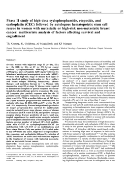 Followed by Autologous Hematopoietic Stem Cell Re