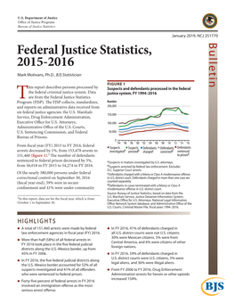 FEDERAL JUSTICE STATISTICS, 2015-2016 | JANUARY 2019 2 Supervision (Table 1)