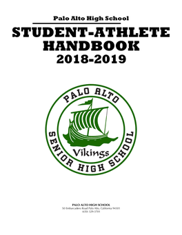 Student-Athlete Handbook 2018-2019