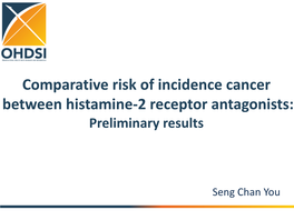 Comparative Risk of Incidence Cancer Between Histamine-2 Receptor Antagonists: Preliminary Results