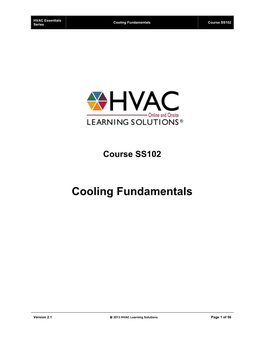 Cooling Fundamentals Course SS102 Series