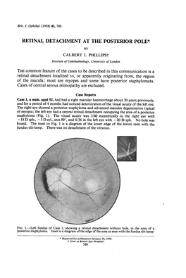 Retinal Detachment at the Posterior Pole* by Calbert I