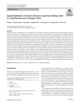 Spatial Distribution of Endemic Fluorosis Caused by Drinking Water in a High-Fluorine Area in Ningxia, China