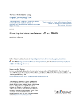 Dissecting the Interaction Between P53 and TRIM24