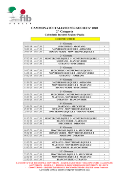 2^ Categoria Girone Unico