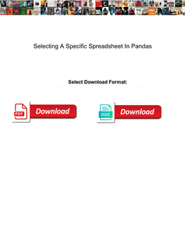 Selecting a Specific Spreadsheet in Pandas