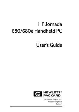 HP Jornada 680/680E Handheld PC User's Guide