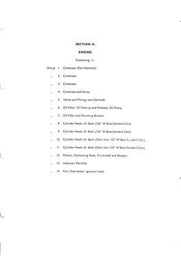 SECTION A. ENGINE. Containing:- Group L Crankcase (Port Assembly