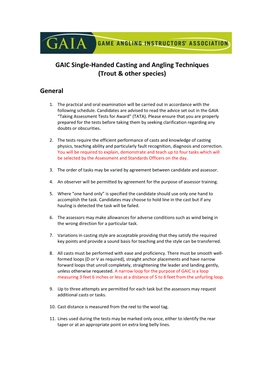 GAIC Single-Handed Casting and Angling Techniques (Trout & Other Species)