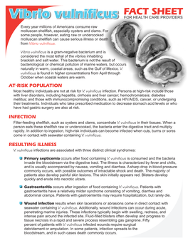 Vibrio Vulnificus Fact Sheet for Health Care Providers