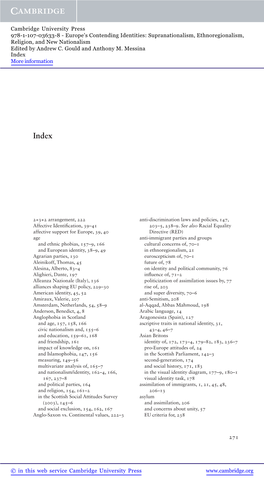 Europe’S Contending Identities: Supranationalism, Ethnoregionalism, Religion, and New Nationalism Edited by Andrew C