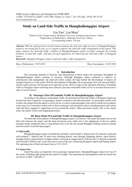 Study on Land-Side Traffic in Shanghaihongqiao Airport