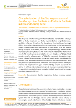 Characterization of Bacillus Megaterium and Bacillus Mycoides