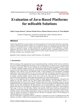 Evaluation of Java-Based Platforms for Mhealth Solutions