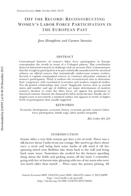 Reconstructing Women's Labor Force Participation In
