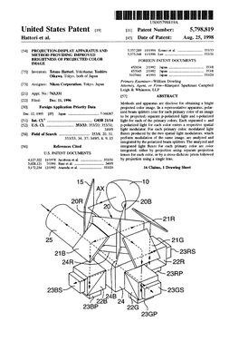 United States Patent {19] [11] Patent Number: 5,798,819 Hattori Et A]