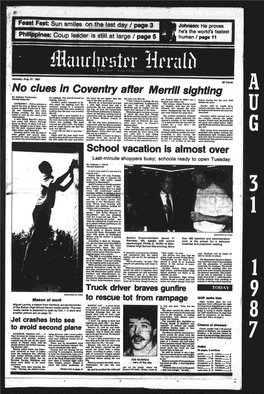 No Clues in Coventry After Merrill Sighting by Andrew Yurkovskv the Sighting