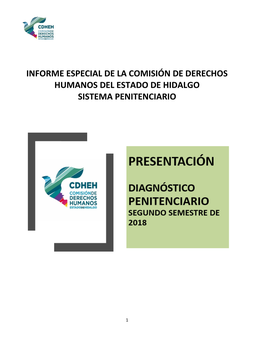 Informe Especial De La Comisión De Derechos Humanos Del Estado De Hidalgo Sistema Penitenciario