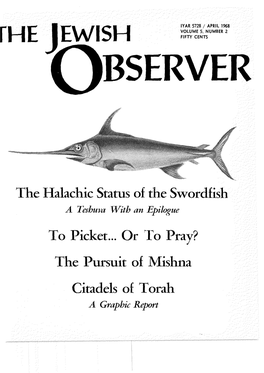 THE JEWISH OBSERVER Is Published RESPECTFULLY SUBMITTED ..., Ruth Finkelstein