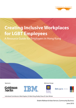 Creating Inclusive Workplaces for LGBT Employees “Stonewall Has Been Working Since 1989 for Equalilty for Gay People