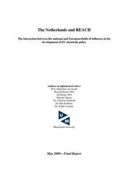 The Netherlands and REACH