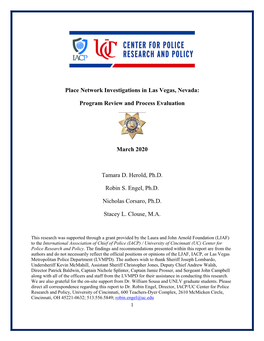 Place Network Investigations in Las Vegas, Nevada: Program Review