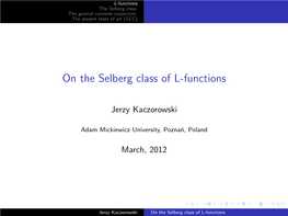 On the Selberg Class of L-Functions