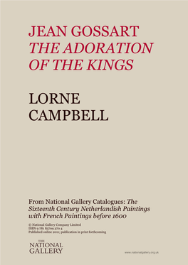 Jean Gossart the Adoration of the Kings Lorne Campbell