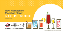 New Hampshire Mocktail Month RECIPE GUIDE January, 2021