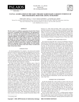 Faunal Aggregation in the Early Triassic Karoo Basin: Earliest Evidence of Shelter-Sharing Behavior Among Tetrapods?