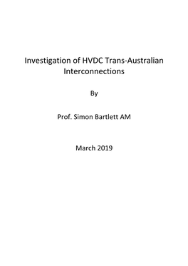 Investigation of HVDC Trans-Australian Interconnections