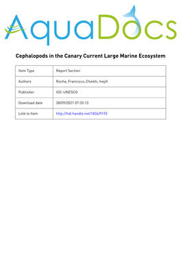 5.4. Cephalopods in the Canary Current Large Marine Ecosystem