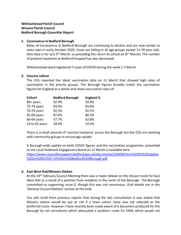 1. Coronavirus in Bedford Borough Rates of Coronavirus in Bedford Borough Are Continuing to Decline and Are Now Similar to Rates Seen in Early October 2020