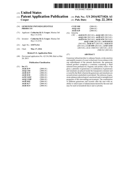 (12) Patent Application Publication (10) Pub. No.: US 2016/0271026 A1 Cooper (43) Pub