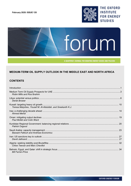 Medium-Term Oil Supply Outlook in the Middle East and North Africa