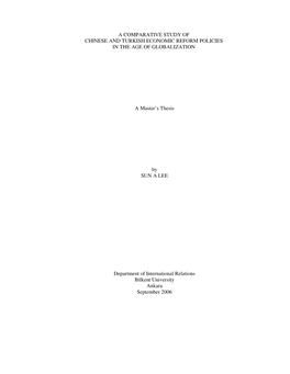 A Comparative Study of Chinese and Turkish Economic Reform Policies in the Age of Globalization