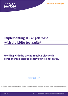 Implementing IEC 61508:2010 with the LDRA Tool Suite®