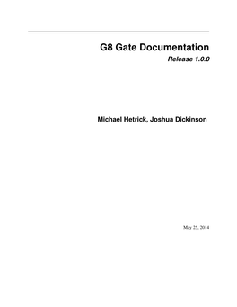 G8 Gate Documentation Release 1.0.0