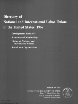 Directory of National and International Labor Unions in the United States, 1957