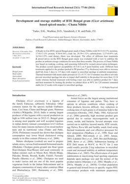 Development and Storage Stability of RTE Bengal Gram (Cicer Arietinum) Based Spiced Snacks – Chana Nibble