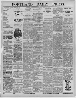 Portland Daily Press: March 29,1892