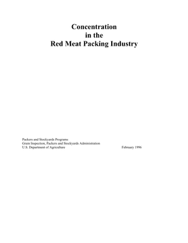 Concentration in the Red Meat Packing Industry