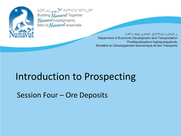 Session Four – Ore Deposits