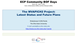 MVAPICH2 Project: Latest Status and Future Plans