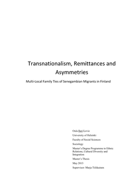 Transnationalism, Remittances and Asymmetries