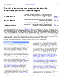 Smooth Anticipatory Eye Movements Alter the Memorized Position of Flashed Targets