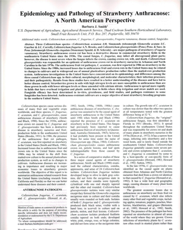 Epidemiology and Pathology of Strawberry Anthracnose: a North American Perspective Barbara J