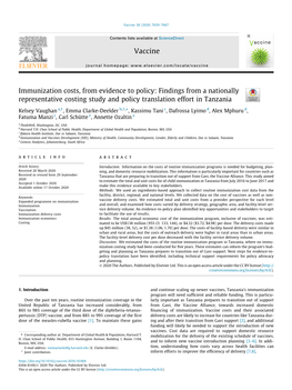 Immunization Costs, from Evidence to Policy